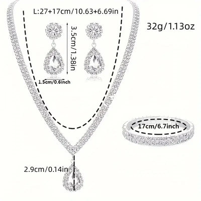 4-Piece Rhinestone Jewelry Set
