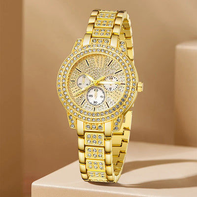 Women's Gold Watch & Jewelry Set