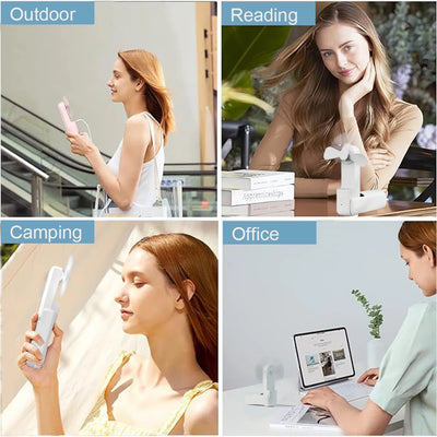 Mini USB Folding Fan with Power Bank