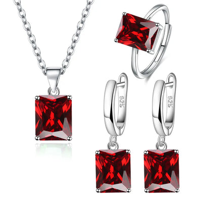 925 Sterling Silver Zircon Set