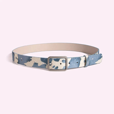 Cow Print Faux Fur Belt
