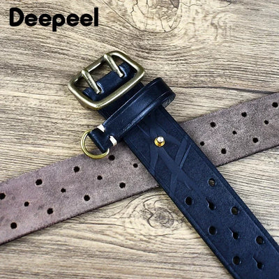 Deepeel Cowhide Pin Buckle