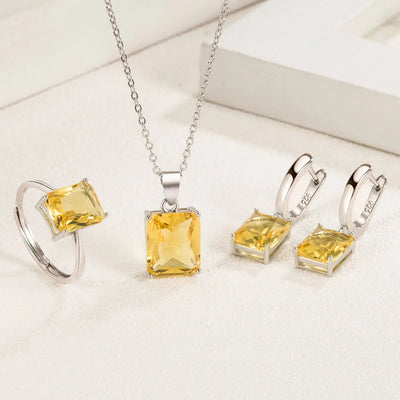 925 Sterling Silver Zircon Set