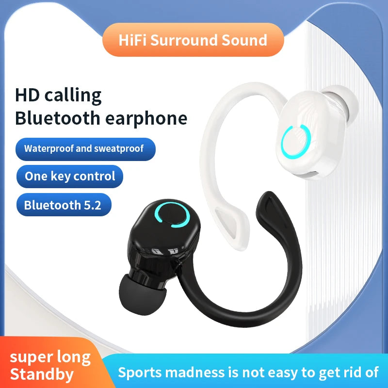 Wireless Bass Ear-Hook Earbuds
