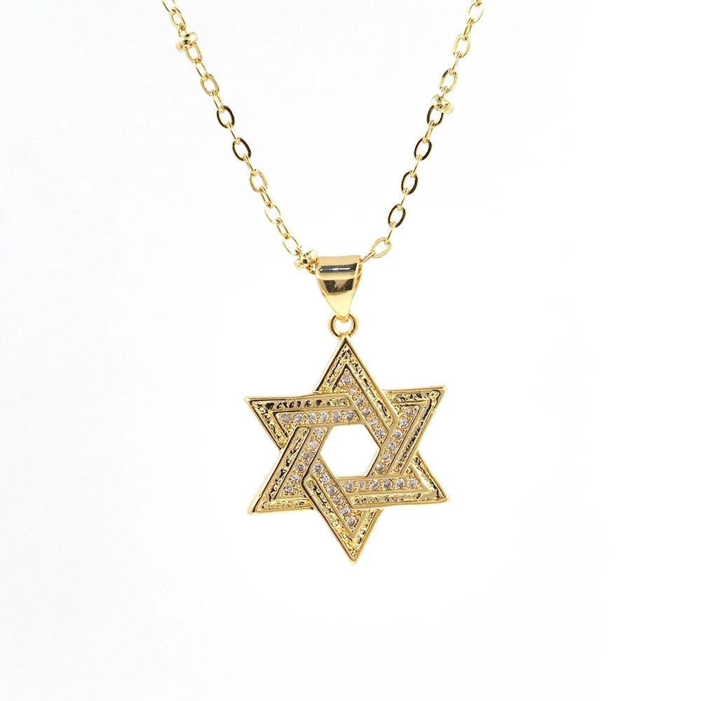 Gold Star David Necklace