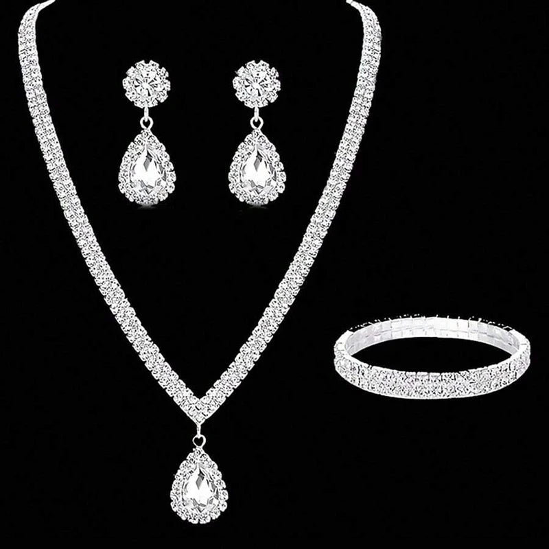4-Piece Rhinestone Jewelry Set