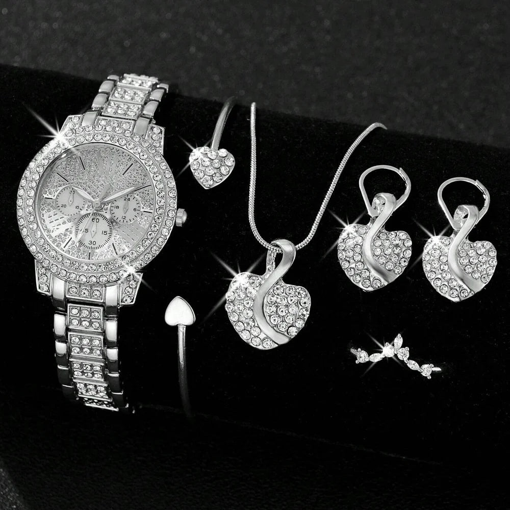 Women's Gold Watch & Jewelry Set