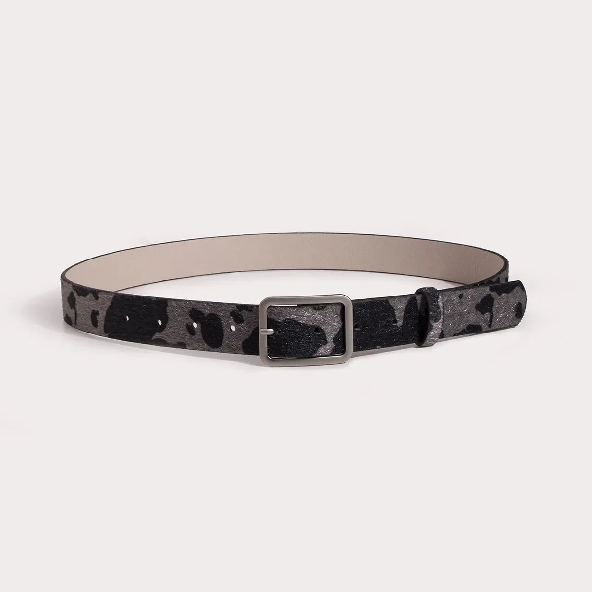 Cow Print Faux Fur Belt