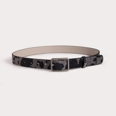 Cow Print Faux Fur Belt