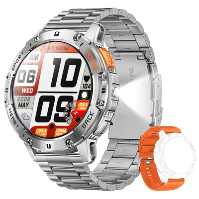 AMOLED Men's Smartwatch with Flashlight