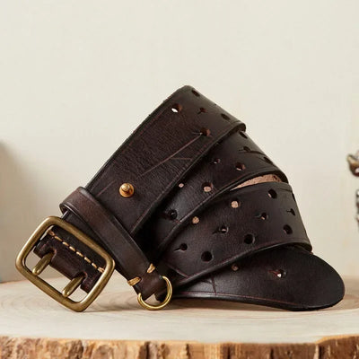 Deepeel Cowhide Pin Buckle