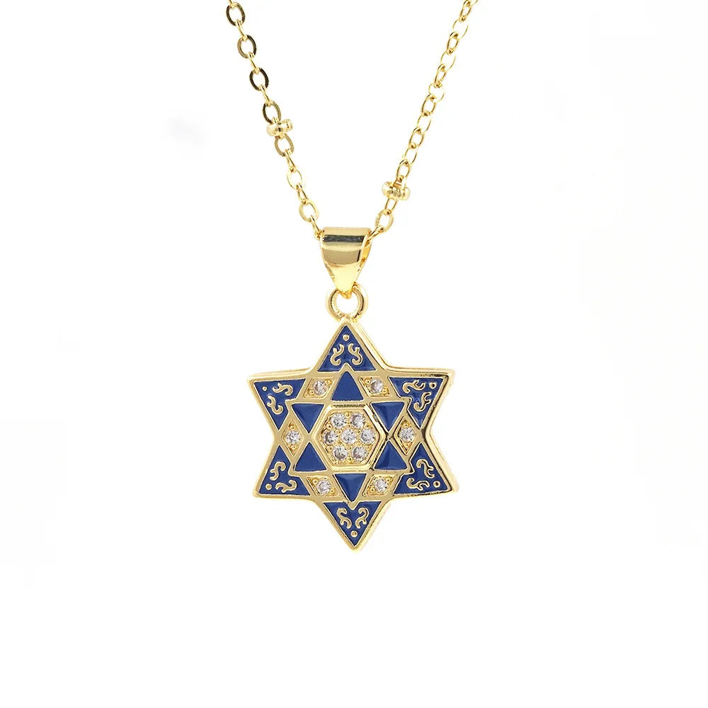 Gold Star David Necklace