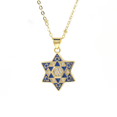 Gold Star David Necklace