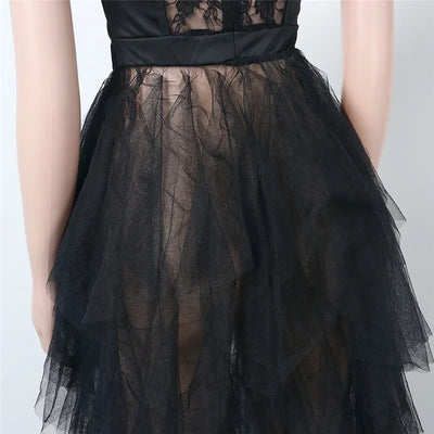 Elegant Ruffled Tulle Gown