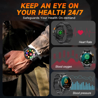 AMOLED Men's Smartwatch with Flashlight
