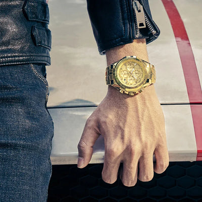 WWOOR  Gold Chronograph Watch
