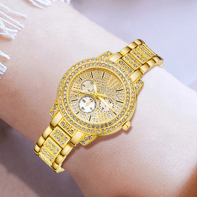 Women's Gold Watch & Jewelry Set