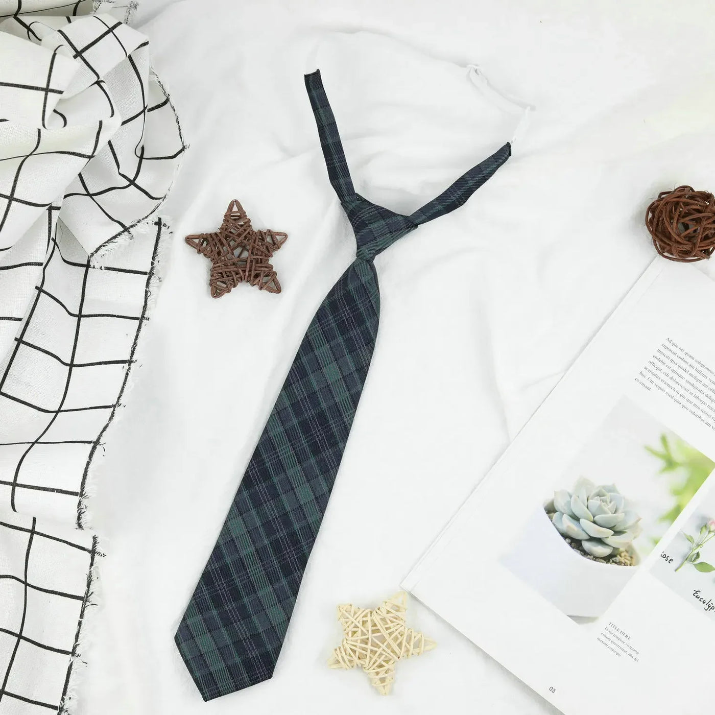 Plaid JK Uniform Tie