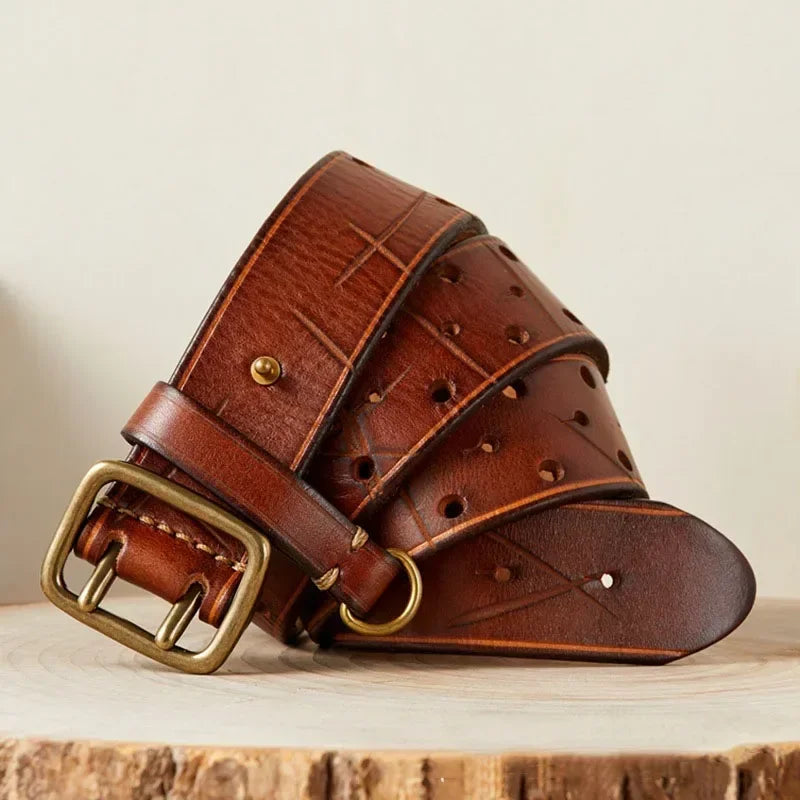 Deepeel Cowhide Pin Buckle