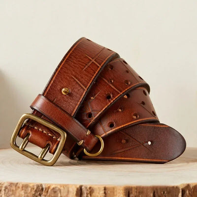 Deepeel Cowhide Pin Buckle