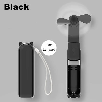 Mini USB Folding Fan with Power Bank