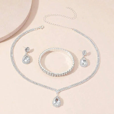 4-Piece Rhinestone Jewelry Set