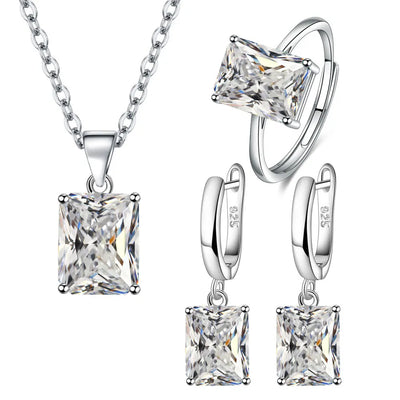 925 Sterling Silver Zircon Set