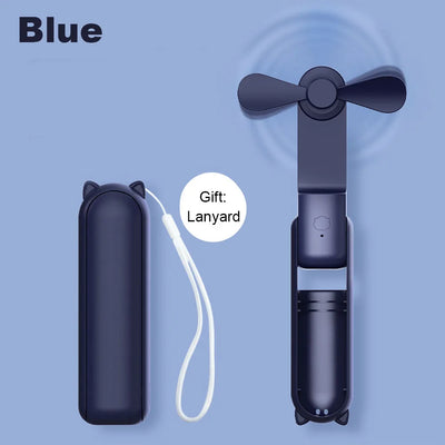 Mini USB Folding Fan with Power Bank