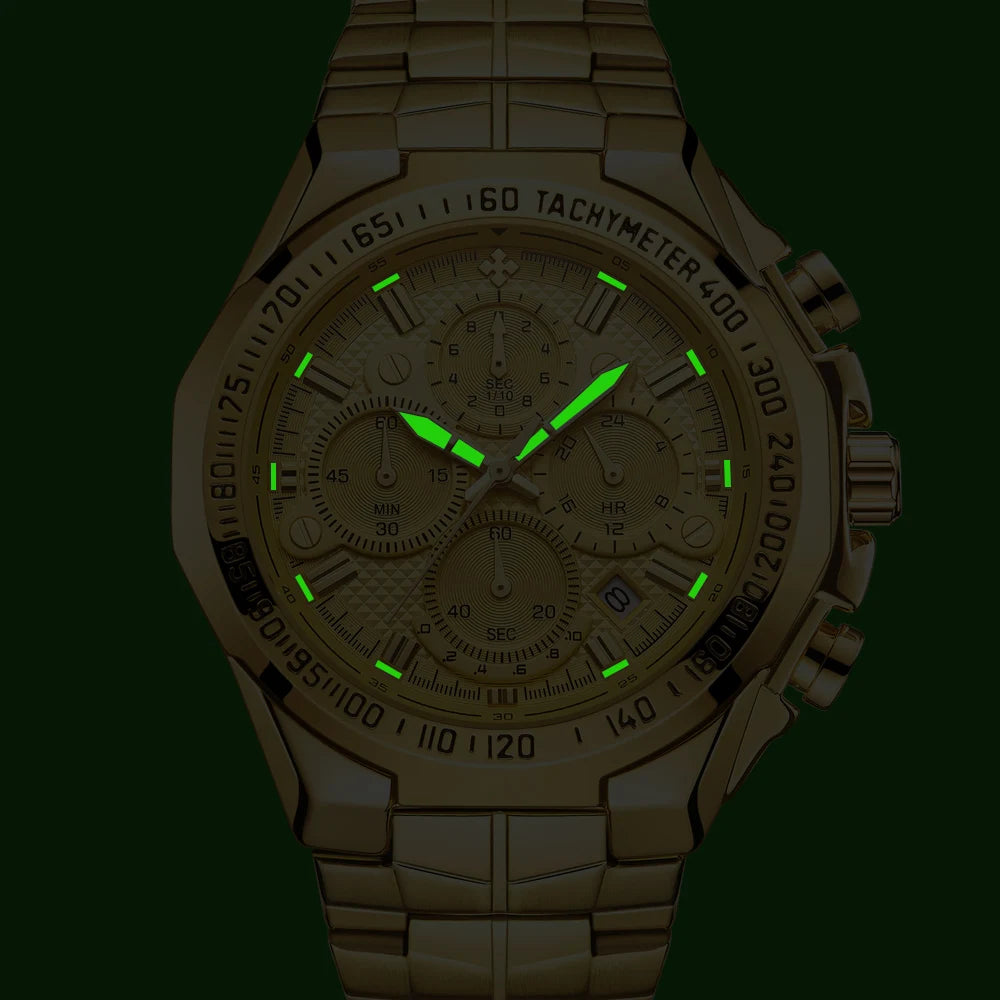 WWOOR  Gold Chronograph Watch