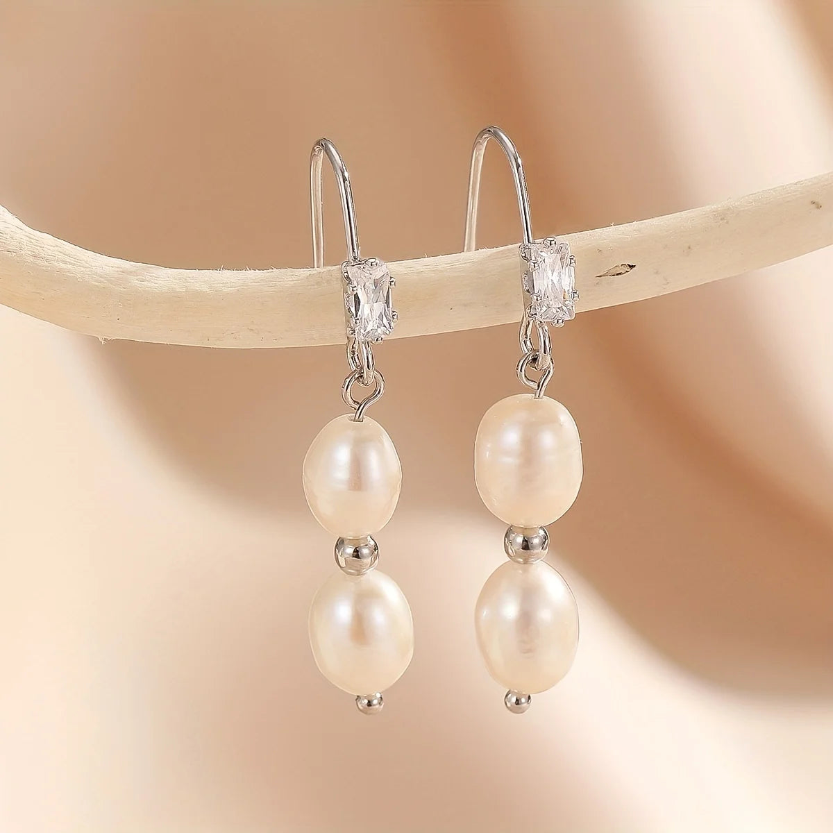 Minimalist Silver Pearl Earrings