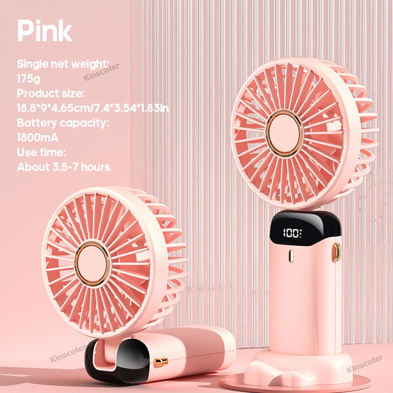 Foldable USB Neck Fan with Stand