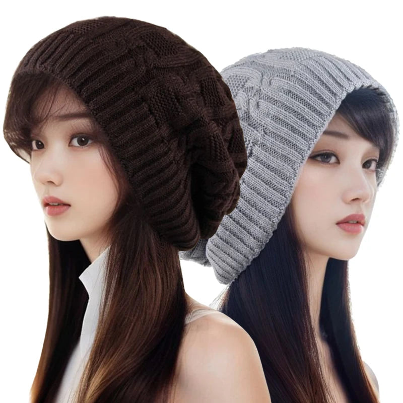 Winter Double Layer Knit Beanie