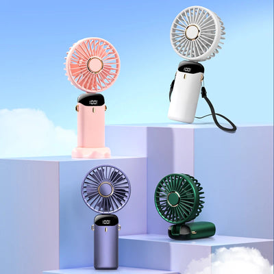 Foldable USB Neck Fan with Stand