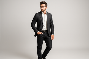 clean  and sharp image o a man wearing fwshion wear